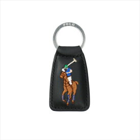 [ポロ ラルフローレン] キーホルダー POLO Ralph Lauren Big Pony Leather Key Chain Fob Ring 黒