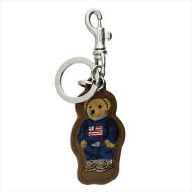 ポロ ラルフローレン キーホルダー POLO Ralph Lauren Bear Leather Key Chain Fob Ring 茶