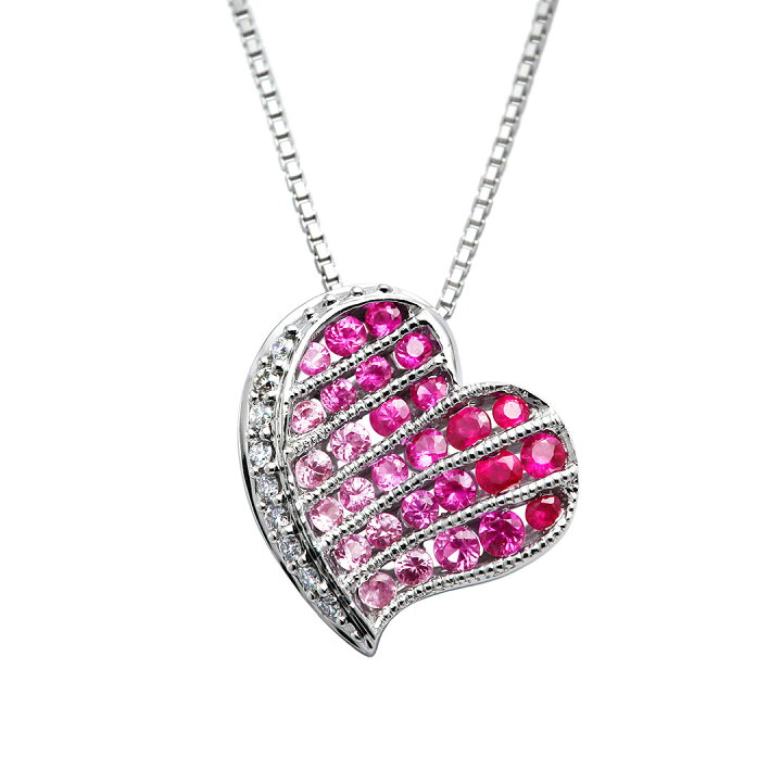 楽天市場】K18WGカラーサファイア & ルビー ネックレス : 宝寿堂【楽天  