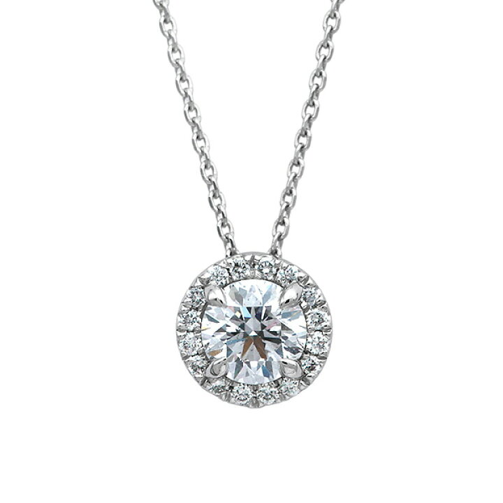 楽天市場】プラチナダイヤモンドヘイローネックレス 0.30ct-Dカラー 