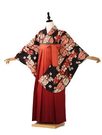 卒業式 袴 レンタル 女 フルセット 袴 レンタル 卒業式 大学生 女性 袴セット 袴下帯付き 往復送料無料 黒 red fc9116 身長 155cm (153cm-158cm) 【レンタル】