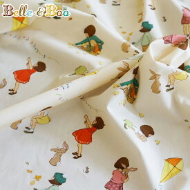 生地 綿 布【75cm×50cm単位】Belle&Boo fabrics Classic Belle&Boo クラシックベル＆ブー ベルアンドブー ファブリック デコパージュ カルトナージュ パッチワーク 総柄 うさぎ