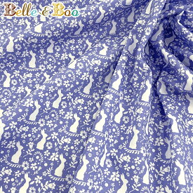 生地 綿 布【75cm×50cm単位】Belle&Boo fabrics Ditsy Boo ベルアンドブー ファブリック デコパージュ カルトナージュ パッチワーク 総柄 うさぎ