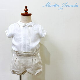 キッズ セットアップ 男の子 ベビー服 子供服 半袖シャツ ショートパンツ ベビー マルティンアランダ martin aranda セットアップ フォーマル 麻シャツ＆パンツボーイズセット