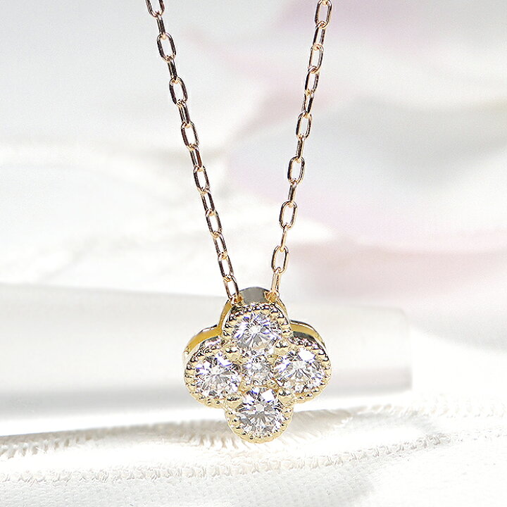 リメイク】K18YG フラワー ダイヤモンド ネックレス 0.30CT（楽天市場  
