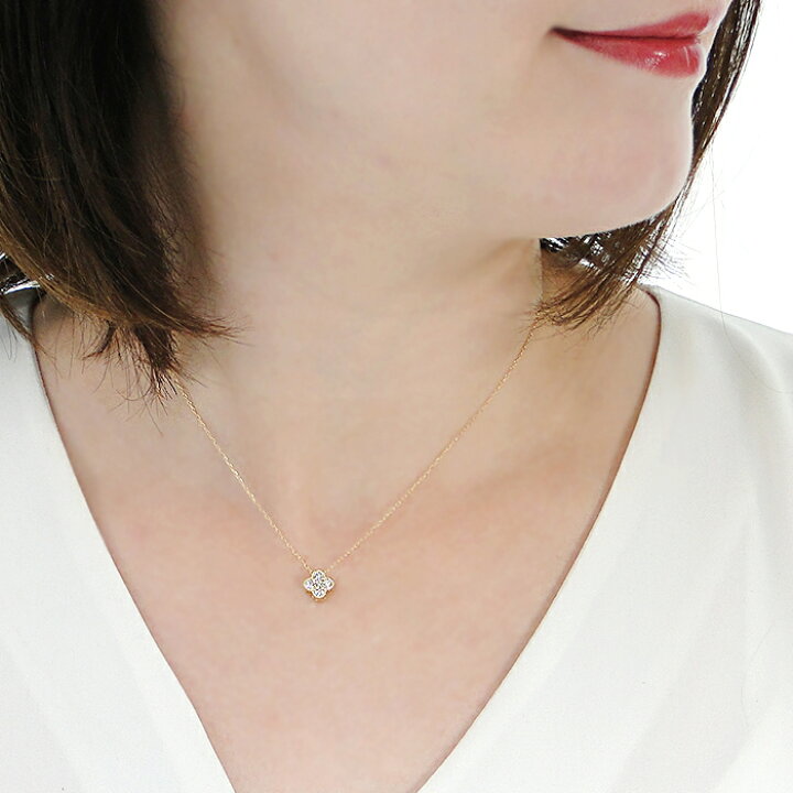 楽天市場】K18YG ダイヤモンド フラワーモチーフ ネックレス【0.30ct  