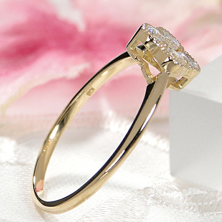 楽天市場】K18 フラワーモチーフ ダイヤモンド リング【0.30ct】 花 