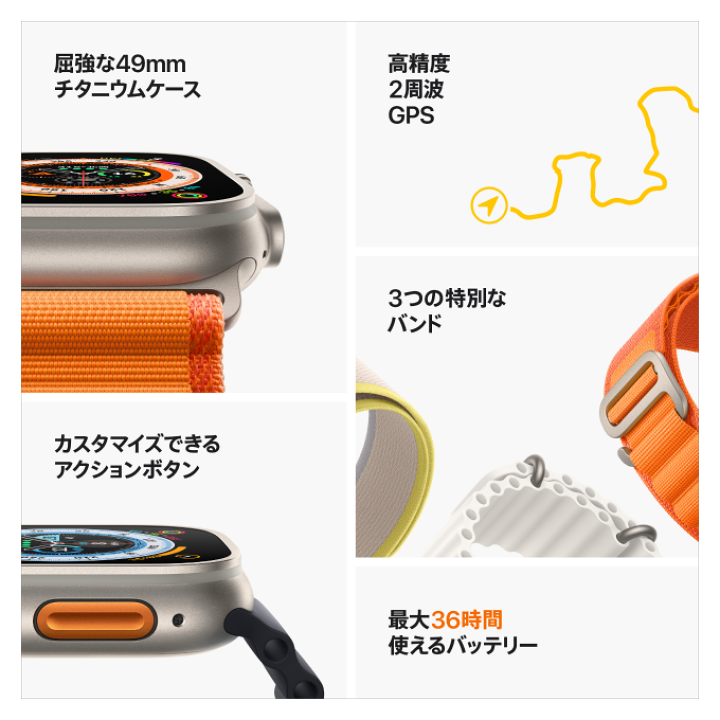 楽天市場】Apple Watch Ultra チタニウムケースとオレンジアルパイン