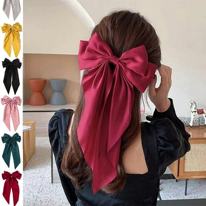 楽天市場】送料無料 リボン 大きい ヘアアクセサリー リボンバレッタ 