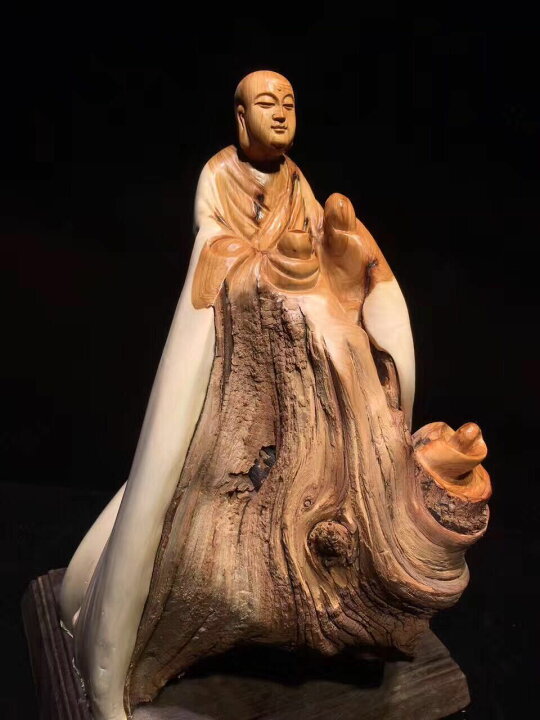 楽天市場】彫刻 崖柏（ヤーバイ） お坊さん 仏像 自然木 銘木 ヤーバイ 
