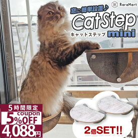 【15%OFF 11日1:59まで】 猫 吸盤 ミニ キャットステップ 2個セット 強力吸盤 耐荷重 20kg 猫ベッド 窓 ステップ 本体サイズ 19x27cm スケルトンハンモックシリーズ /2個セット ミニ吸盤キャットステップ