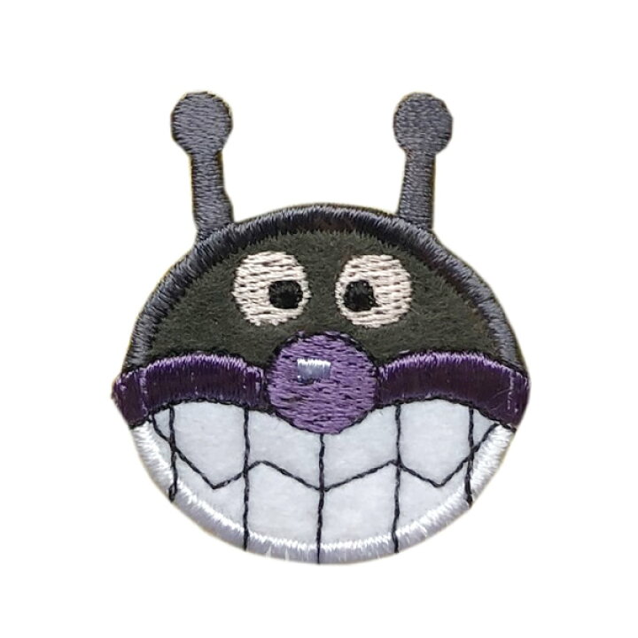 楽天市場 ばいきんまん ワッペン 刺繍 アイロン接着 縦4cm 横3 4cm アンパンマン キャラクター アイロンワッペン かわいい 入園 入学 わっぺん Wappen Wappen アップリケ あっぷりけ メール便可 マスク用小さいサイズ マスク用小さいサイズ レアリーク