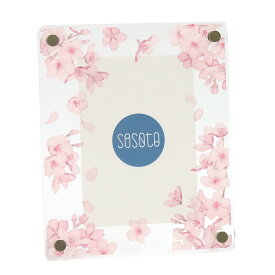 フォトフレーム 桜 フォトスタンド 写真立て L判 カード ホビーカード トレカ クリアカード ステッカー 飾る ディスプレイ 推し 推し活 漫画 アイドル グッズ 自由 レイアウト アクリル シンプル おしゃれ sosoto