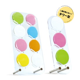 タワー型缶バッジスタンド 3〜8個用 選べる 缶バッジ 缶バッチ 飾る スタンド 複数 立てる 並べる アニメ 漫画 舞台 ゲーム アイドル グッズ 推し 推し活 シンプル 透明 不透明 マット アクリル コレクション ディスプレイ 収納 グッズ収納 すっきり コミケ 展示 sosoto