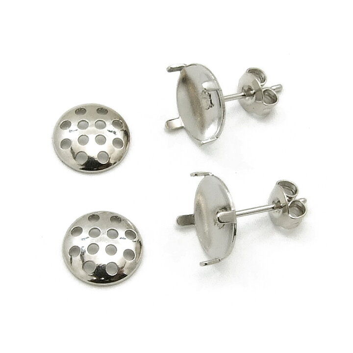 楽天市場】【1ペア入】【 シャワーピアス金具(8mm皿) Ni/シルバー 