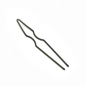 1本入【二本足 変形U字型簪 S-1 (全長約:85mm) BK/ブラック 】 【283】 ハンドメイド/手作りアクセサリー/手芸用品/着物/手作りカンザシ/振袖/簪金具/かんざし金具/カンザシ/カンザシ金具/土台金