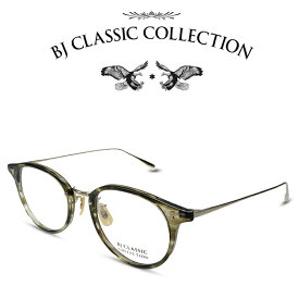 BJ CLASSIC COLLECTION COMBI COM-510N NT C-143-1 クリアオリーブササ ゴールド BJクラシックコレクション 度付きメガネ 伊達メガネ メンズ レディース 本格眼鏡 （お取り寄せ）