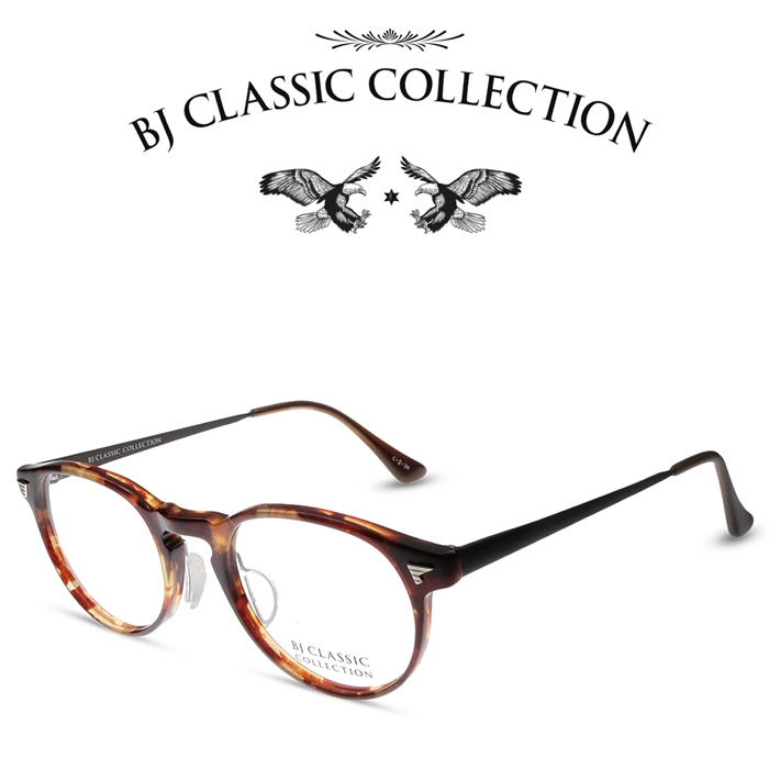 【BJ CLASSIC COLLECTION正規取扱店】 BJ CLASSIC COLLECTION BJクラシックコレクション CELLULOID P-510MT C-2-3H バラフ・Mtブラウン 度付きメガネ 伊達メガネ メンズ レディース セルロイド 本格眼鏡