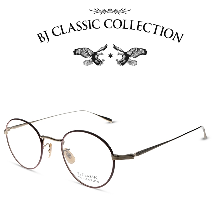 BJ CLASSIC COLLECTION PREMIUM PREM-114S NT C-1-5 ゴールド・レッド BJクラシックコレクション  度付きメガネ 伊達メガネ メンズ レディース プレミアム 本格眼鏡 | メガネ＆サングラス REI-GLASSES