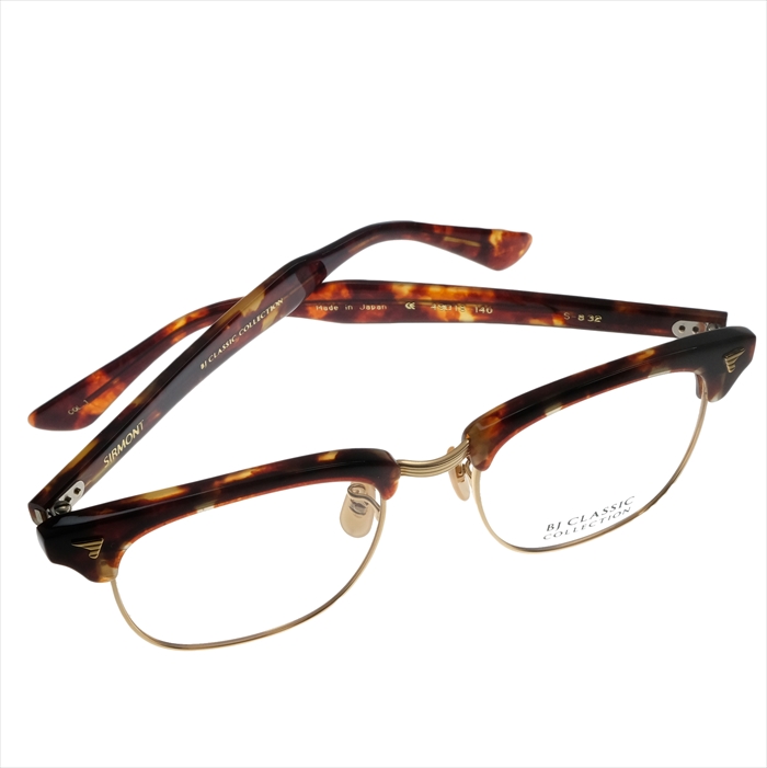 BJ CLASSIC COLLECTION BROW S-832 C-1 ゴールド BJクラシックコレクション 度付きメガネ 伊達メガネ メンズ  レディース 本格眼鏡 （お取り寄せ） | メガネ＆サングラス REI-GLASSES