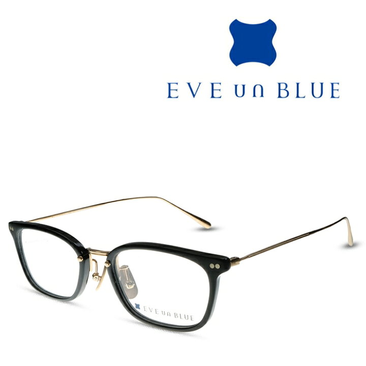 EVE un BLUE メガネフレームブラックゴールド