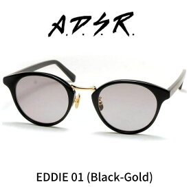 A.D.S.R adsr サングラス EDDIE エディ 01（ Black & Gold Metal / Light. Gray ）ADSR エーディーエスアール