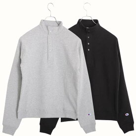 「あす楽対応可」【Champion/チャンピオン】ハーフスナップスウェットシャツ 23FW MADE IN USA（オックスフォードグレー/ブラック）（M/L/XL）（C5-W002）