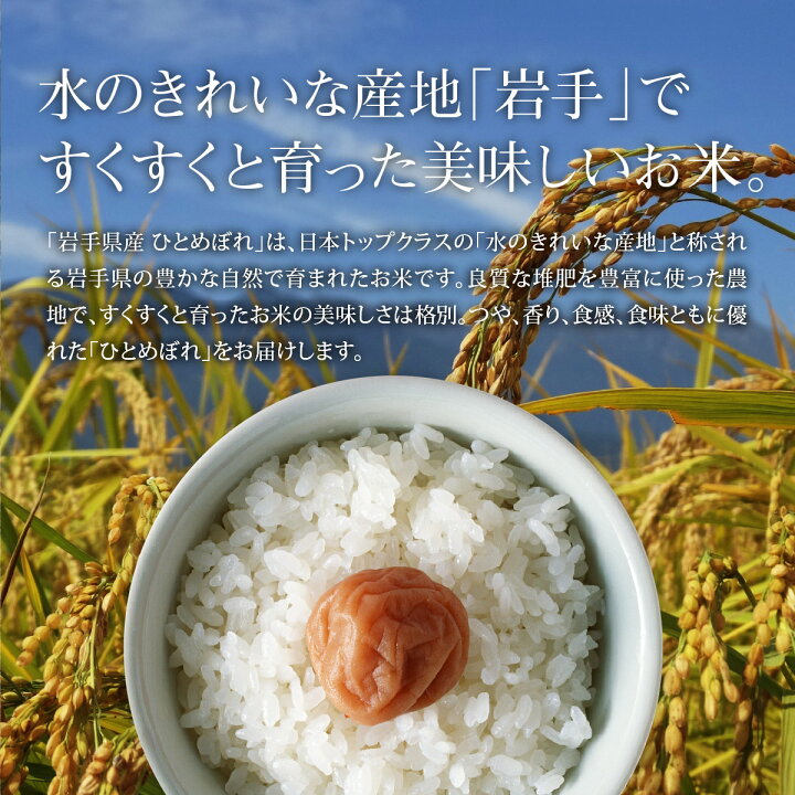 楽天市場】新米 ひとめぼれ 米 20kg 岩手県産 送料無料 令和6年産  