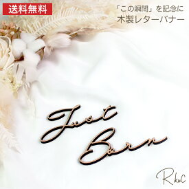 木製 レターバナー Just Born ニューボーンフォト 赤ちゃん 出産祝い 記念フォトグッズ おしゃれ 写真撮影 飾り付け ナチュラル 文字飾り 撮影小物 インテリアグッズ ベビー用品