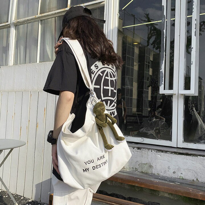 トートバッグ♡レディース 人気キャンバス 帆布 茶 スニーカー 