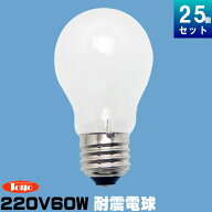 東洋ライテック TAI220V60WW/TC 耐震球 60W形 220V用 ホワイト [25個入][1個あたり275.96円]