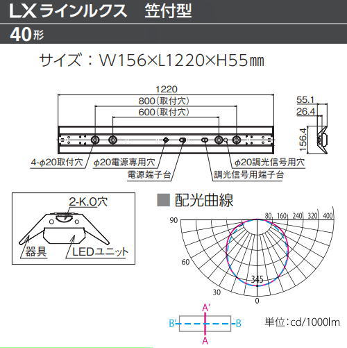 アイリスオーヤマ LX3-170-39N-RTR40 LXラインルクス 笠付型 40形 4000lmタイプ FLR40形×2灯器具相当 節電タイプ  昼白色 | ライズラン