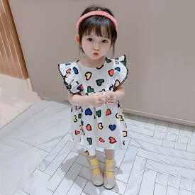 楽天市場 子供服 女の子 結婚式 ドレス 柄ハート ワンピース キッズファッション キッズ ベビー マタニティの通販
