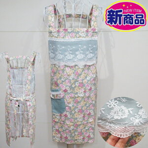 Kitchen Fabric 新商品!! ローズ柄 レース付き エプロン 検索:レディースファッション 衣類 前掛け 割烹着 ワンピース ホーム着 洋服 掃除 メイド インテリア姫系薔薇雑貨