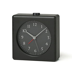 置き時計 おしゃれ 北欧 kanon カノン JH23-11 アラーム ブラック ナチュラル 時計 モダン 書斎 寝室 タカタレムノス lemnos シンプル ダイニング シンプル スイープセコンド ライト アラーム 正方