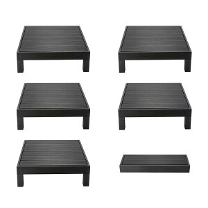 ウッドデッキ 組合せ6点セット 本体5 ステップ1 人工木 樹脂 ベランダ テラス 縁側 庭 縁台 DIY 組立て簡単 錆びない 腐らない デッキ 水洗い ブラシ 台 段差解消 段差軽減 洗濯物干し 洗濯物