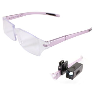 めがねの上からかけられる拡大鏡 LEDライト付 1.6 倍 医療機器登録済 ルーペ 視力補正眼鏡 見やすい 疲れにくい 日本光材 glass_ZSF_LED