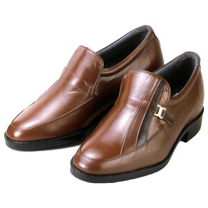 脚を長く、よりスマートに カンガルー革 モカスリッポン 5cmUP 身長アップ 背が高くなる靴 メンズ 紳士靴 シークレットシューズ 厚底靴 革靴 ローファー ビジネスシューズ 通勤 営業 カジュ