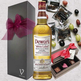 【SALE200円割引 選べるメッセージカード】チョコレート ウイスキー レーズン おつまみ ギフト デュワーズ ホワイトラベル 700ml ボンボンショコラチョコレート 3個 国産レーズン1packリボン包装 フランボワーズ タンザニア メキシック 誕生日 メッセージ
