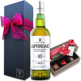 【選べるメッセージカード】バレンタイン ウイスキー チョコ ギフト ラフロイグ 10年 正規品× ショコラ 3個入 ショコラ ボンボンショコラ リボン包装 フランボワーズ タンザニア メキシック プレゼント おしゃれ 誕生日 メッセージ