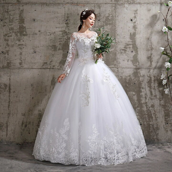 楽天市場】ウェディングドレス 結婚式 ウェディング ドレス 長袖 