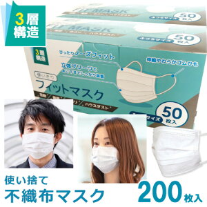 }XN 200 ݌ɂ ĝ }XN sDz  ӂ t  3w\ jp lp 炩 50×4 ԕ  ECX΍  PG`Pbg ho FIT MASK  