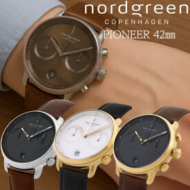 5%OFFクーポン配布中！スーパーSALE ノードグリーン nordgreen メンズ 腕時計 クロノグラフ 時計 パイオニア PIONEER 42mm シルバー ローズ ゴールド 北欧デザイン デンマーク