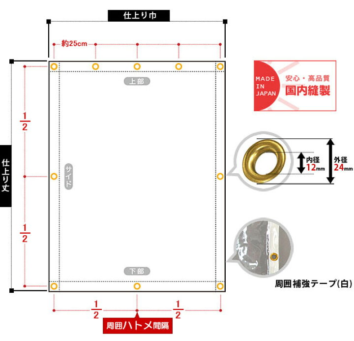 楽天市場】ビニールカーテン 透明 UVカット 0.5mm厚 幅241〜300cm 丈 