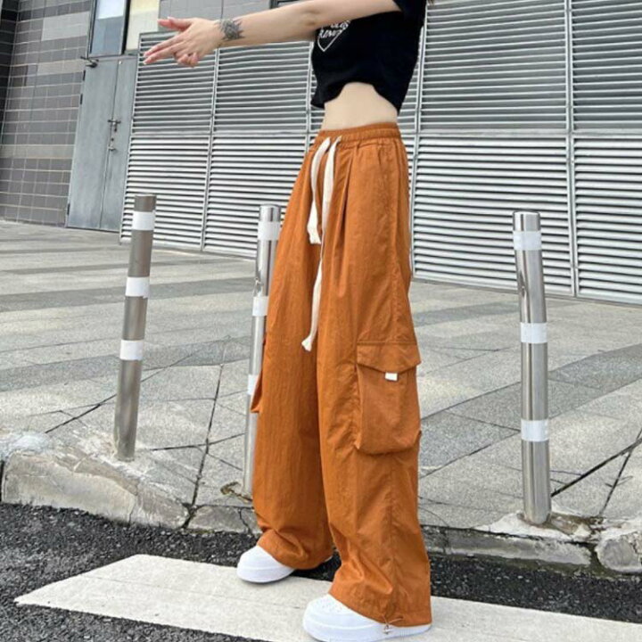 楽天市場】カーゴパンツ ワイドパンツ レディース ハイウエスト 
