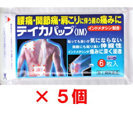 テイカパップIM 6枚入 5個セット 富山 置き薬 配置薬 テイカ製薬 腰痛 関節痛 肩こり インドメタシン 伸縮性【第2類医薬品】