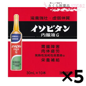 イソビタン内服液G【第2類医薬品】30mL×10本 5個セット 田村薬品工業 配置薬 奈良 置き薬 滋養強壮 胃腸障害