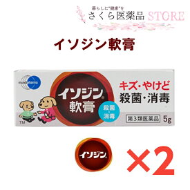 イソジン軟膏 5g 2個セット キズ やけど 殺菌 消毒 ポピドンヨード【第3類医薬品】