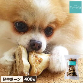犬 おやつ 無添加 国産 仔牛ボーン 【400g】 歯石除去 歯石取り 歯磨き 口臭 低カロリー 仔牛の骨 子牛 大腿骨 カット 硬いおやつ 長持ちオヤツ ボーン 小型犬 中型犬 大型犬 アレルギー サリダリ