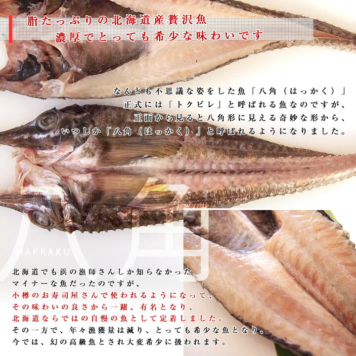 楽天市場 北海道から直送 北海道産高級魚 八角 はっかく の開き 超特大400g 2尾 送料無料 はちかく 産直だよりplus うなぎの駅
